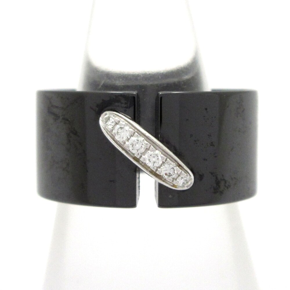 Chaumet Liens Ring 081956 18K White Gold Diamond Black Ceramic